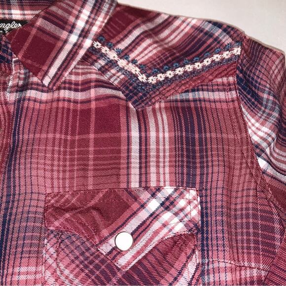 WRANGLER RETRO Plaid Classic Shirt WESTERNCORE, White Snap Buttons, Sz. Small - Picture 8 of 13